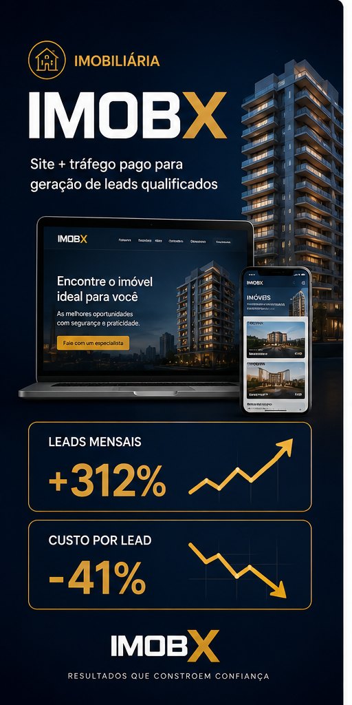 Case ImobX: Site + tráfego pago para geração de leads qualificados