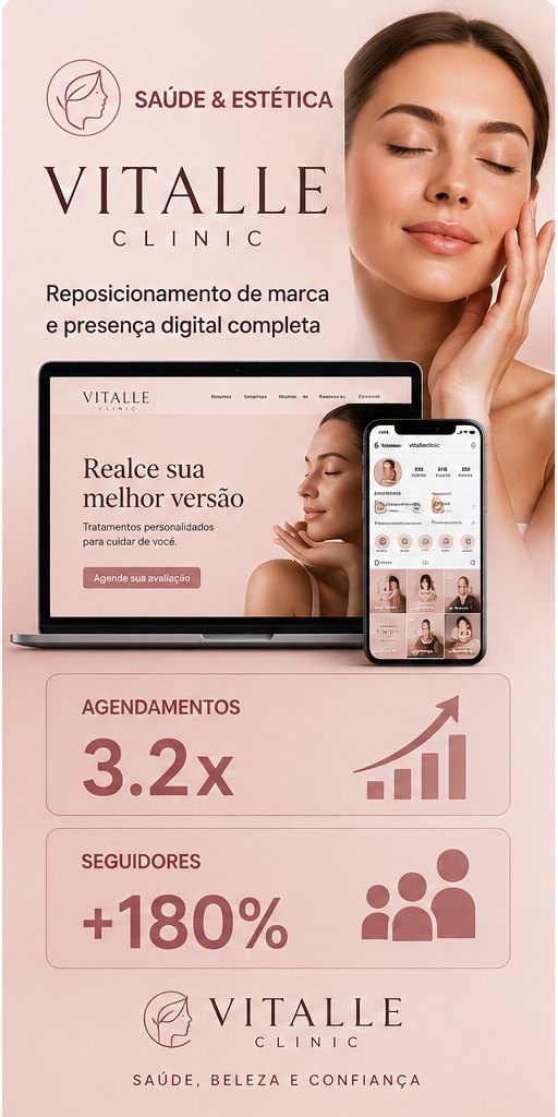 Case Vitalle Clinic: Reposicionamento de marca e presença digital completa